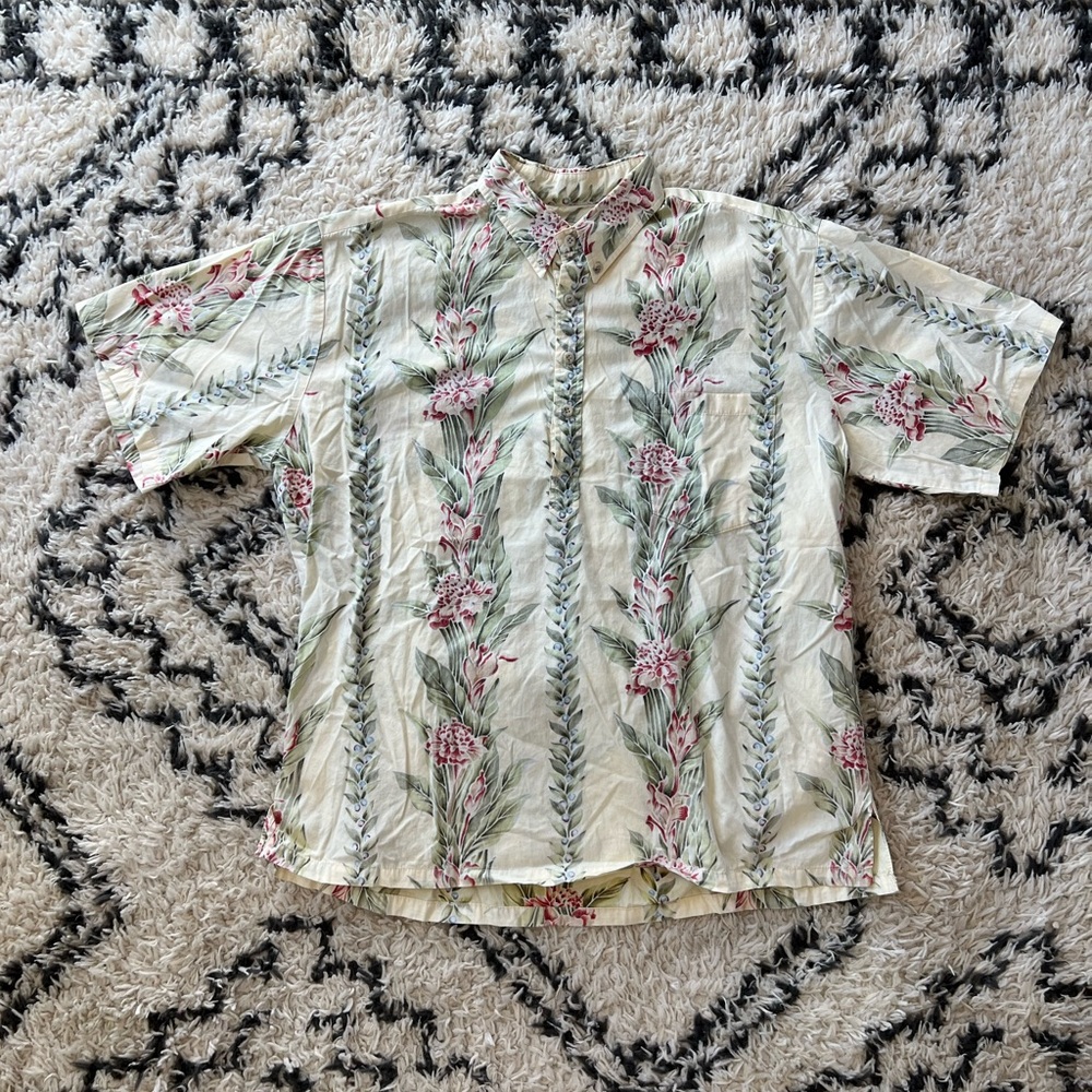 Cooke Street XL Hawaiian Floral Cotton Shirt Button-Up Short Sleeve Multicolor